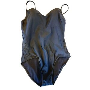 Newport News 14 Black One Piece Bathing Suit Sz 14 Vintage Shape &‎ Slim